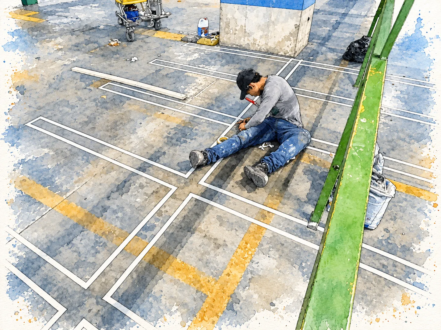Acuarela del proyecto ampliación de un parqueadero de motos