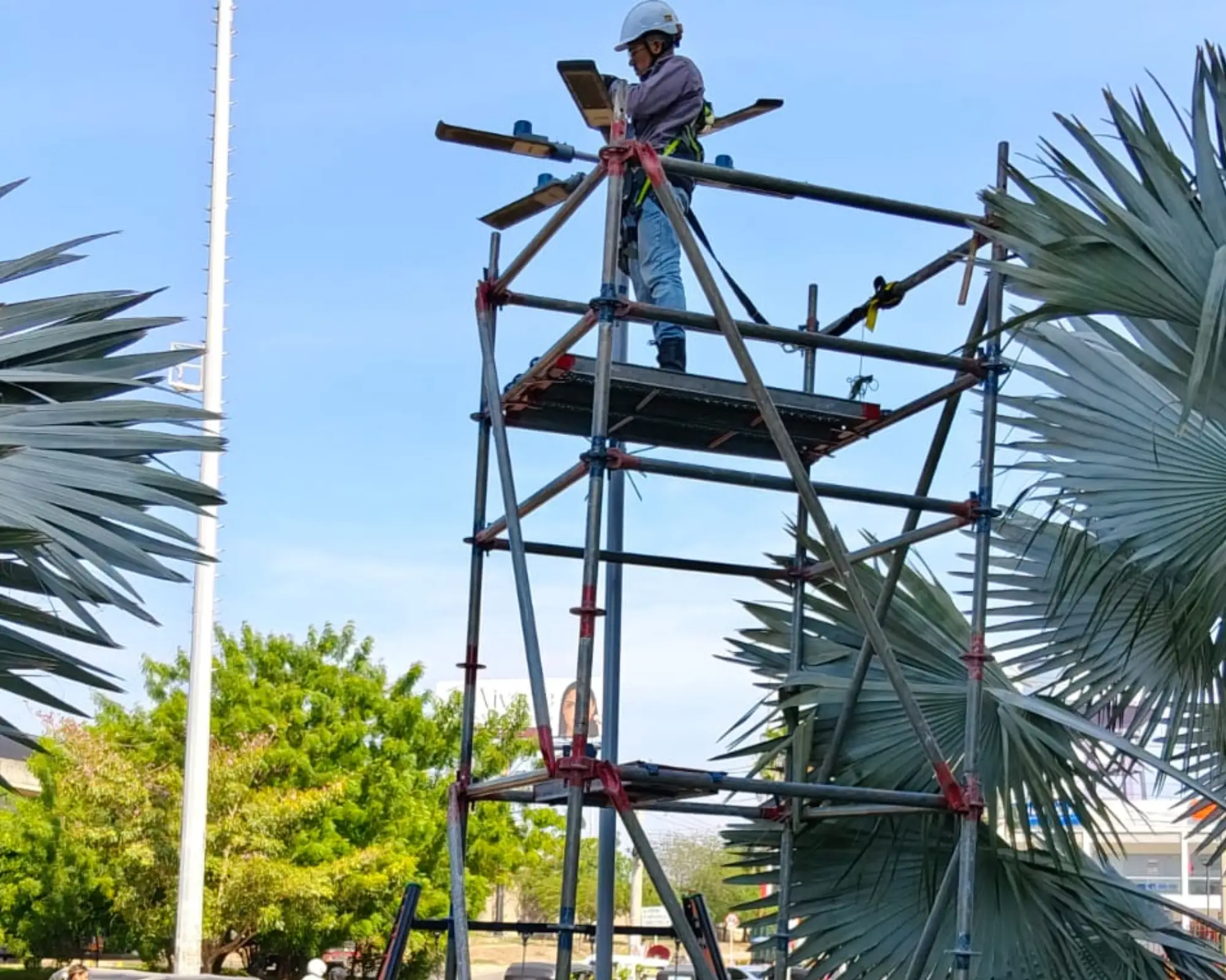 Segundo registro fotográfico del proyecto mantenimiento e instalación de luminarias en parque y zonas verdes