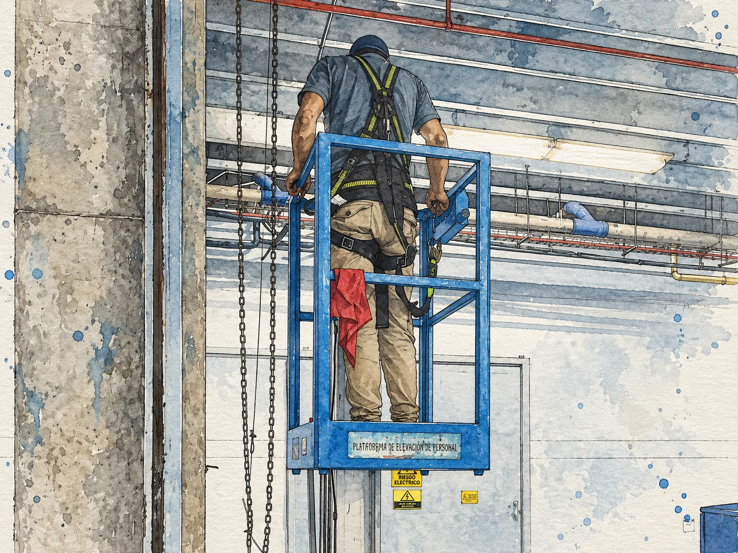 Acuarela del proyecto mantenimiento preventivo de puerta enrollable de parqueadero